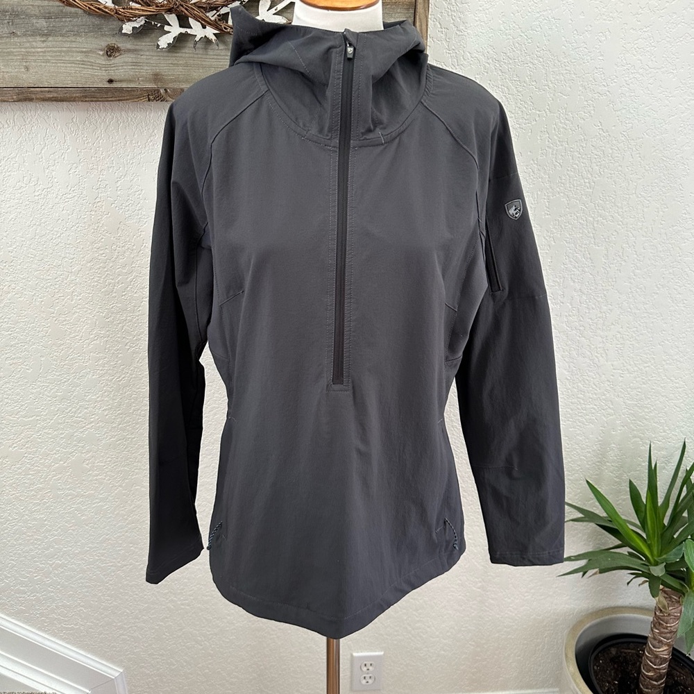 Kuhl Projekt gray quarter zip pullover jacket with hood ladies size M
